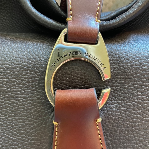 Dooney & Bourke Pebbled Leather Hobo Logo Hook Close Bag - Picture 3 of 9